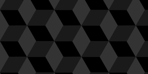 Vector dark black geometric minimal cube hexagon surface texture design. minimal black cubies block and mete glossy thin smooth structure isometric grid banner and wallpaper.