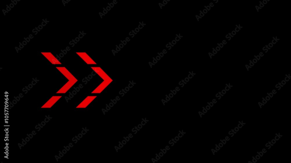Poster arrow animation abstract directional arrow icon or swipe arrow signal animation black background