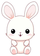 Obraz premium PNG Rabbit outline cartoon animal.