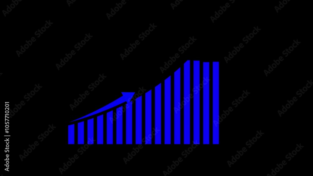 Poster abstract business growth and graph chart icon animation background arrow rising on graph with symbol