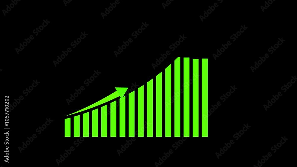 Poster abstract business growth and graph chart icon animation background arrow rising on graph with symbol