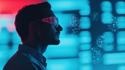 Scientist in a Futuristic Laboratory Environment