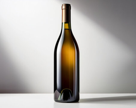 Whine Bottle for Mockup isolated on white background