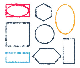 A set of simple design frames. Vector illustration.