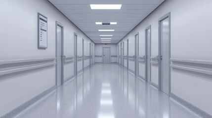 Exploring the serenity of a modern hospital corridor a visual journey through healthcare architecture and design for patients and visitors