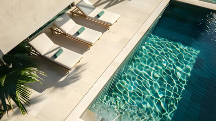sleek design of a luxurious and sustainable pool. generative ai