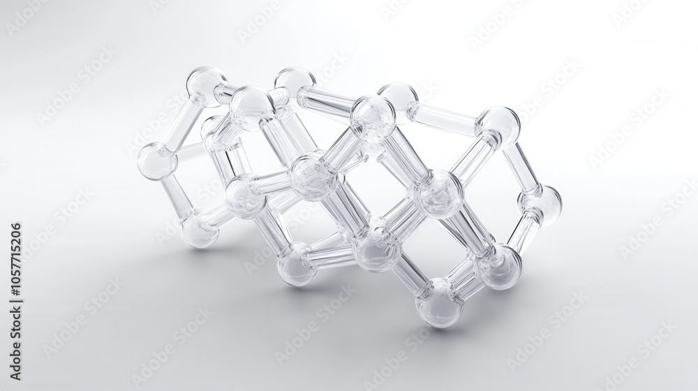 Poster three dimensional transparent dna chain model showcasing modern design and structure, symbolizing sc