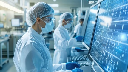 Scientists analyzing data in a high-tech laboratory environment to drive innovation and discovery in the field of research