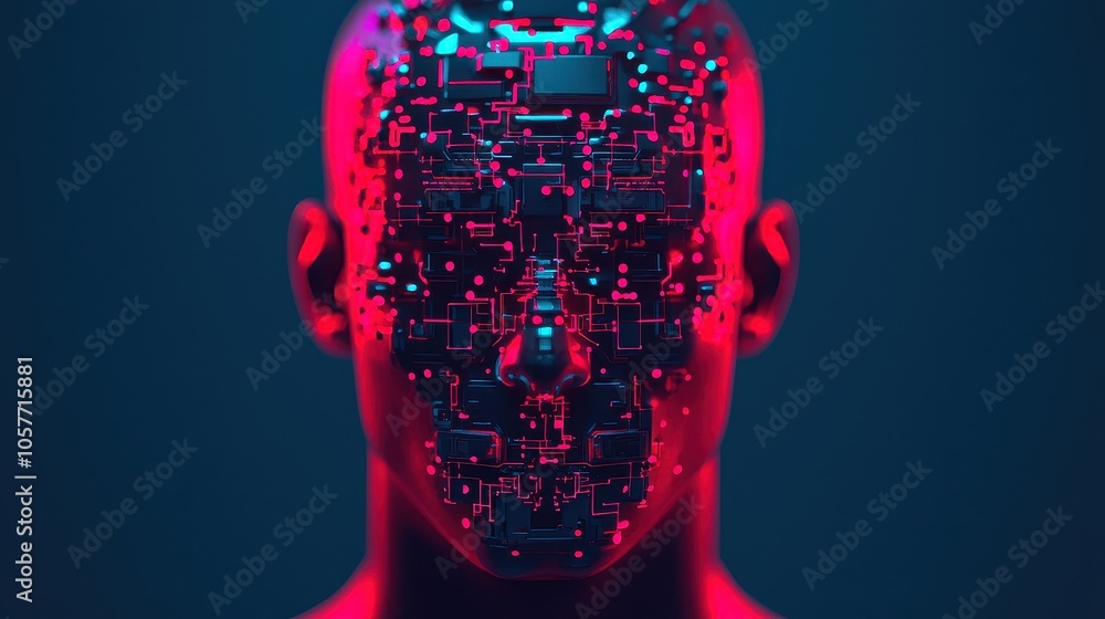 Poster exploring the intersection of humanity and technology a futuristic perspective on ai integration in 