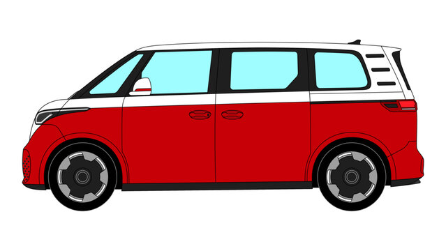 Volkswagen ID-Buzz EV Van Vector Electric Vehicle German Germany Classic Speed Colorful 