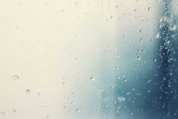 Fototapeta premium Tranquil rainy window view: raindrops on glass for calming and atmospheric interior designs.