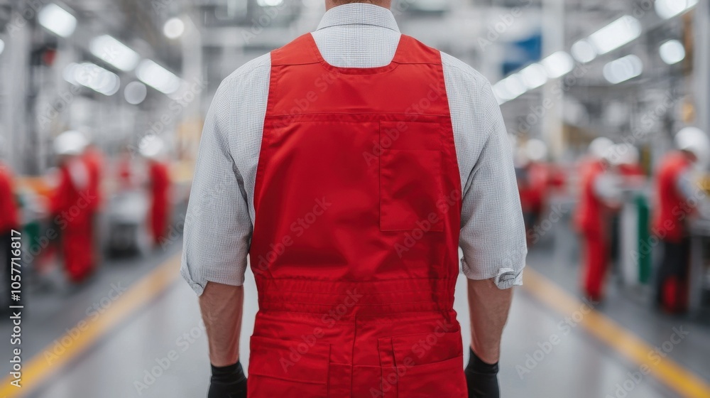Poster workers installing products on assembly line