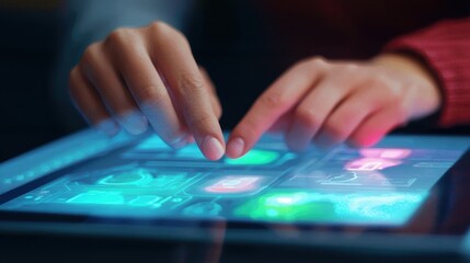 Innovative touchscreen interaction exploring the future of technology through intuitive interfaces and user engagement