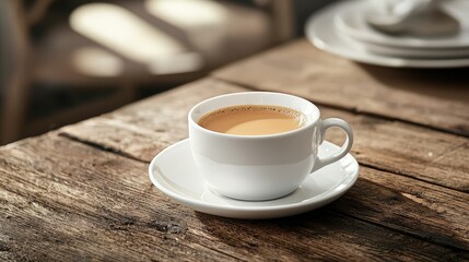 Serene View of Freshly Brewed Coffee in a Cup