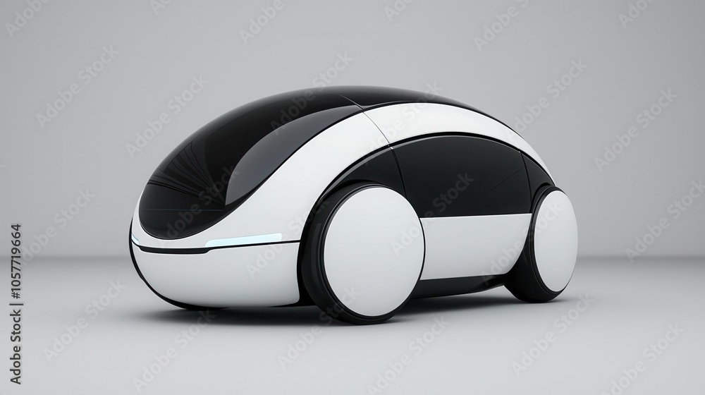 Poster futuristic autonomous vehicle design exploring innovative concepts in transportation and smart mobil