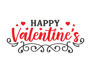 Valentine's Day Typography Vector Illustration