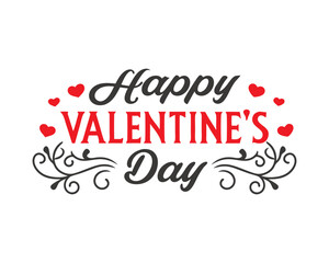 Valentine's Day Typography Vector Illustration