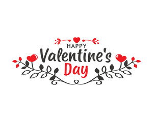 Valentine's Day Typography Vector Illustration