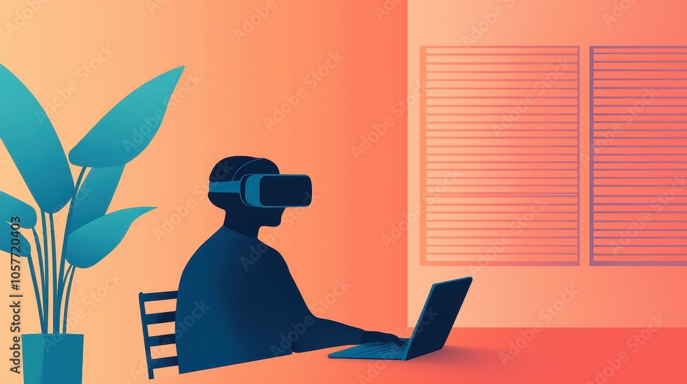 Poster exploring the future of technology a deep dive into virtual reality and its impact on modern workspa