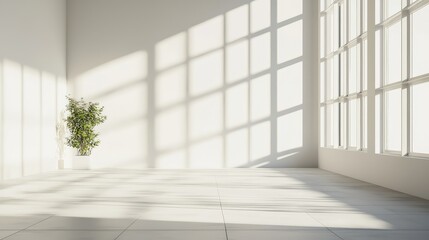 Bright Minimalist Empty Square Floor Interior