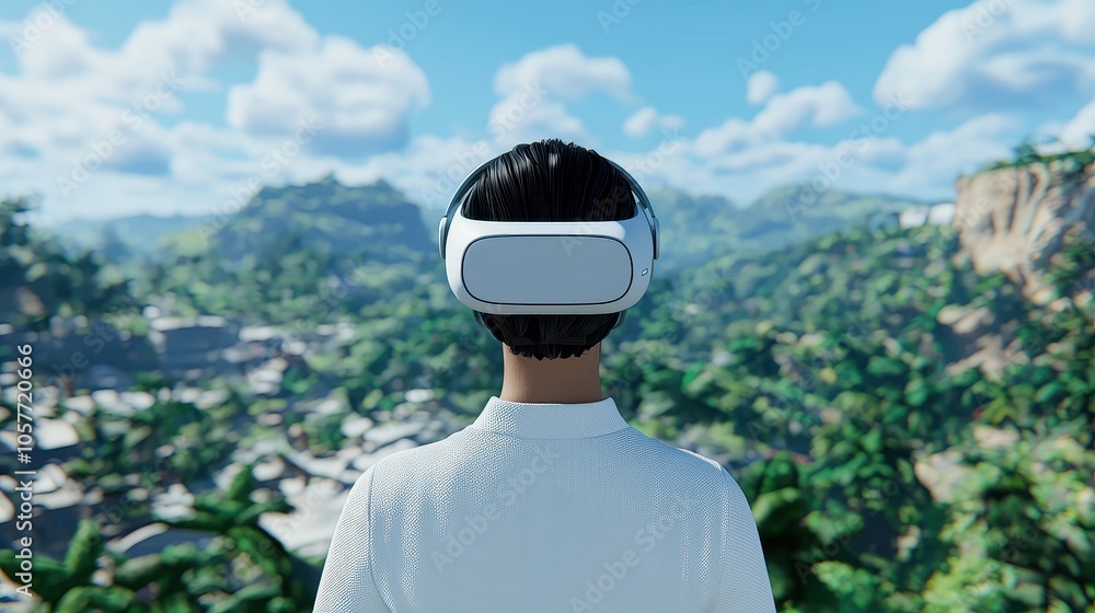 Poster exploring new realities a journey into virtual worlds with cutting-edge technology and immersive exp