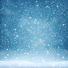 Obraz premium blue sky with snowflakes