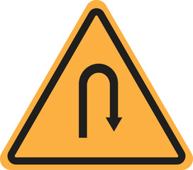 U-TURN SIGN YELLOW 