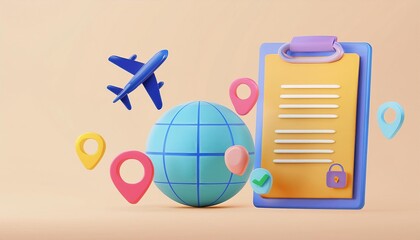 Exploring global travel a visual journey through planning and adventure with air travel locations and checklists