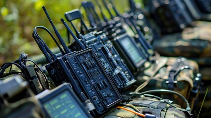 Tactical Communication Devices in Close-Up View