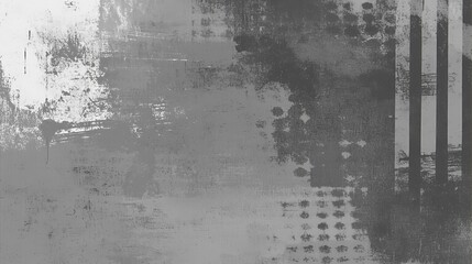 Fototapeta premium Abstract gray and white digital painting with textured brushstrokes and geometric patterns.