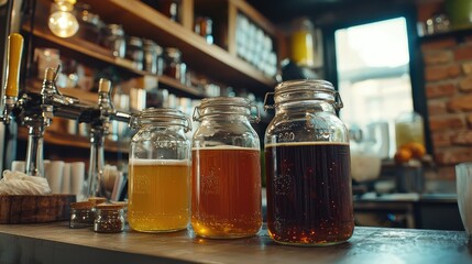 Captivating Kombucha Brewing Setup in Cozy Cafe