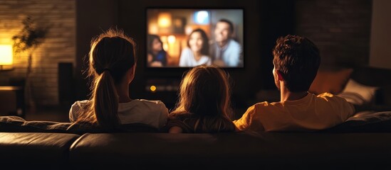 Relaxing at home: a family's view of their TV lounge. 