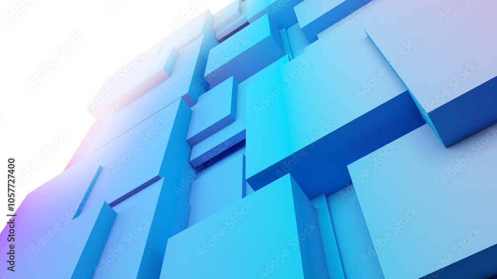 Poster square pattern on colour background,abstract high relief square,3d rendering