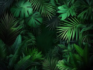 Lush greenery a vibrant jungle of tropical leaves and plants for nature enthusiasts