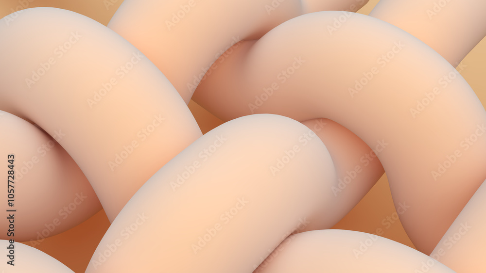 Poster abstract background illustration of animated lines,there is a coordination of soft orange lines, 3d 