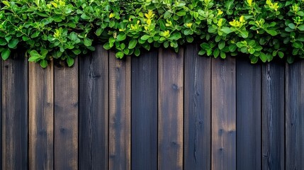 A dark brown wooden fence adds rustic charm to your garden. 