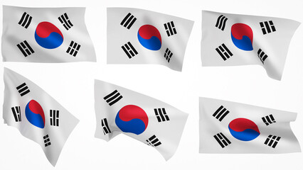 national flag background image,wind blowing flags,3d rendering,Flag of South Korea