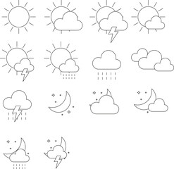 weather icons hand drawn illustration