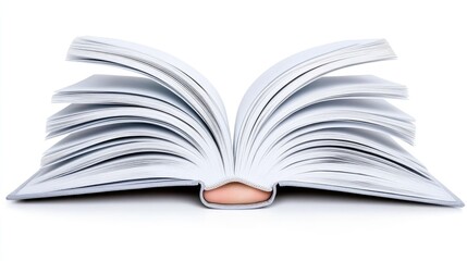 Obraz premium A woman's hand gently cradles an open book, inviting curiosity and imagination against a soft white background