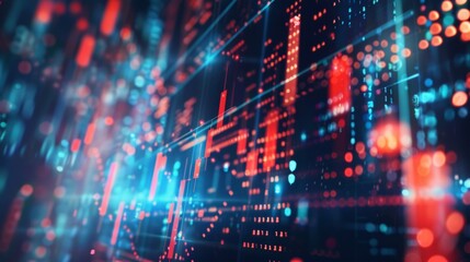 Fototapeta premium Abstract Digital Data Visualization in Blue and Red