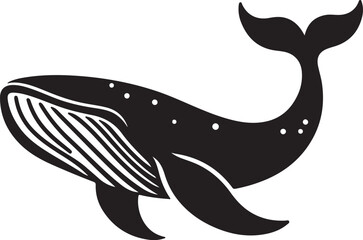 blue whale animal logo silhouette vector art illustration