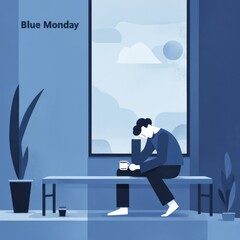 Fototapeta premium Blue monday illustration design 