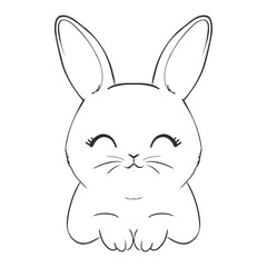 Hand Drawn Bunny. Cute Rabbit Vector. Print Design for Kids Fashion.