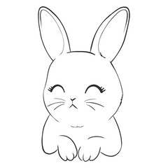 Hand Drawn Bunny. Cute Rabbit Vector. Print Design for Kids Fashion.