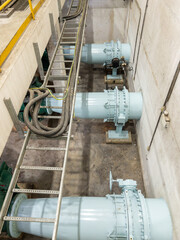 The high pressure water pump in the  water supply station.