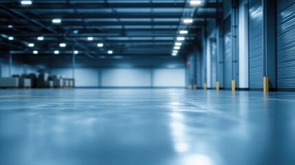 Fototapeta premium Spacious Warehouse with Clear Safety Markings
