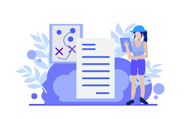 Health and fitness poster in running media and trainers supporting athletes, vector design template