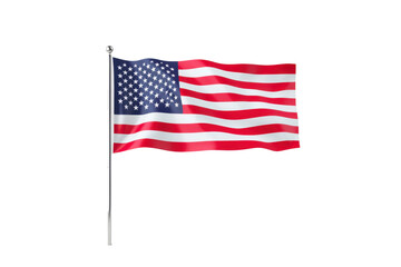 Obraz premium Waving american flag isolated transparent background