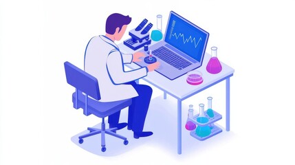 Scientist in Laboratory with Modern Equipment