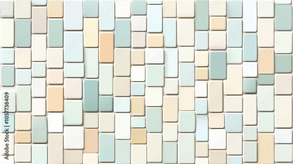 Poster wall with many different colored squares. the squares are all different sizes and colors. the wall i